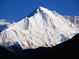 Gokyo 3 2 Cho Oyu Just After Sunrise Close Up From Gokyo The south face of Cho Oyu (8201m) becomes a glaring white just after sunrise from Gokyo.